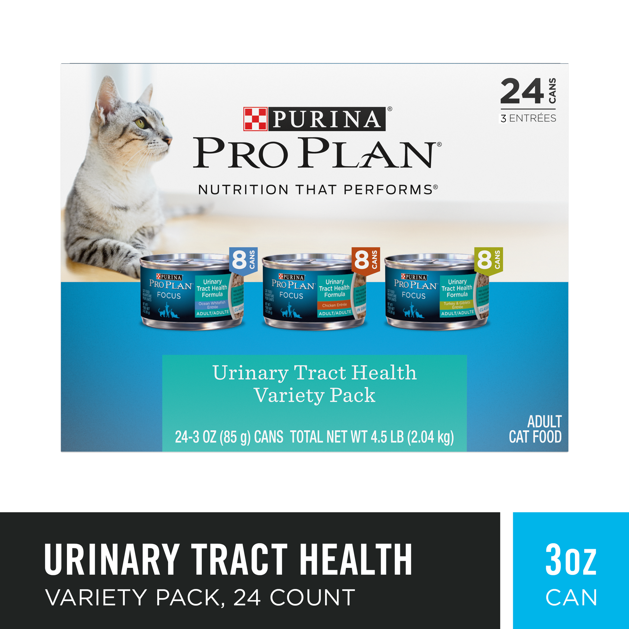 Purina Pro Plan Urinary Tract Health Variety Pack Wet Cat Food, 3 oz.
