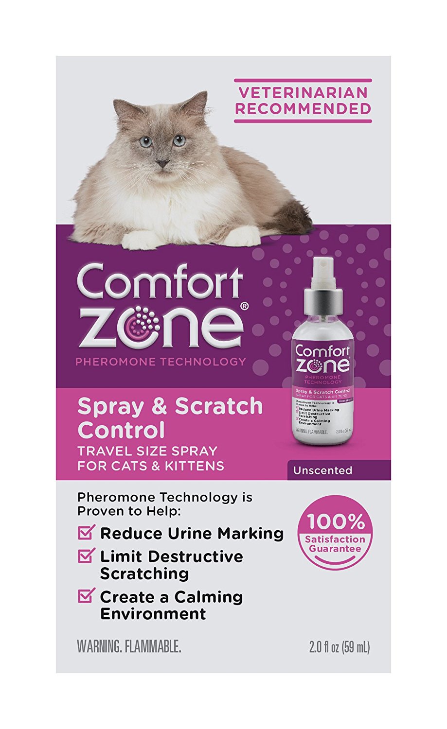 Comfort Zone Scratch Deterrent & Calming Spray for Cats, 4 oz.