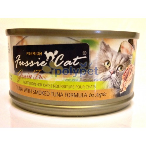Fussie Cat Tuna with Smoked Tuna in Aspic Canned Cat Food, 2.82 oz.