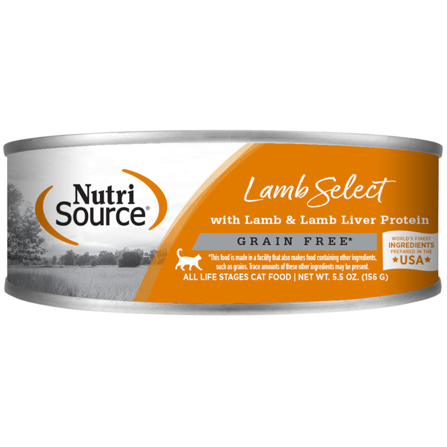NutriSource Lamb & Liver Grain-Free Wet Cat Food, 5.5 oz.