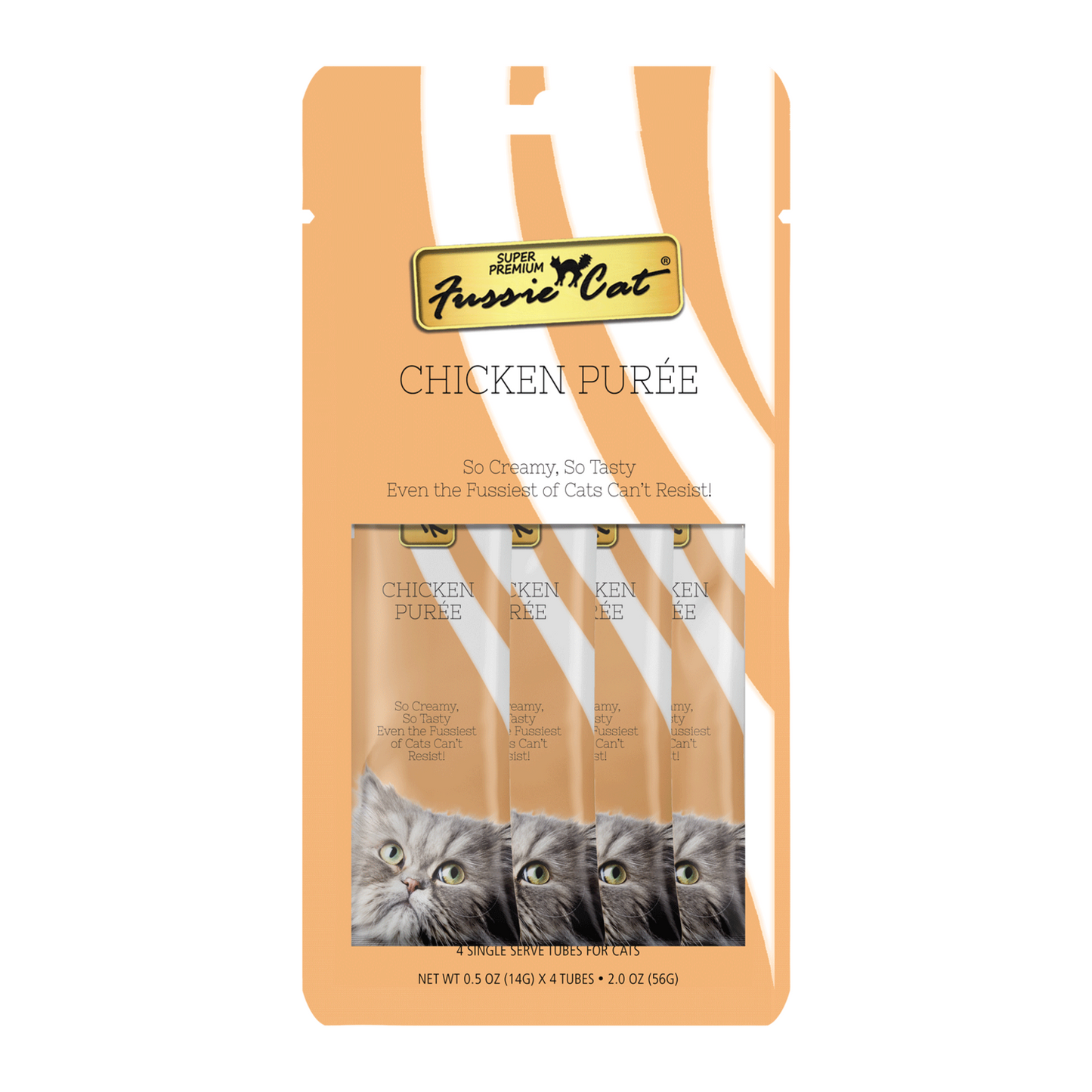 Fussie Cat Chicken Puree Cat Treat Food Topper, 2 oz.
