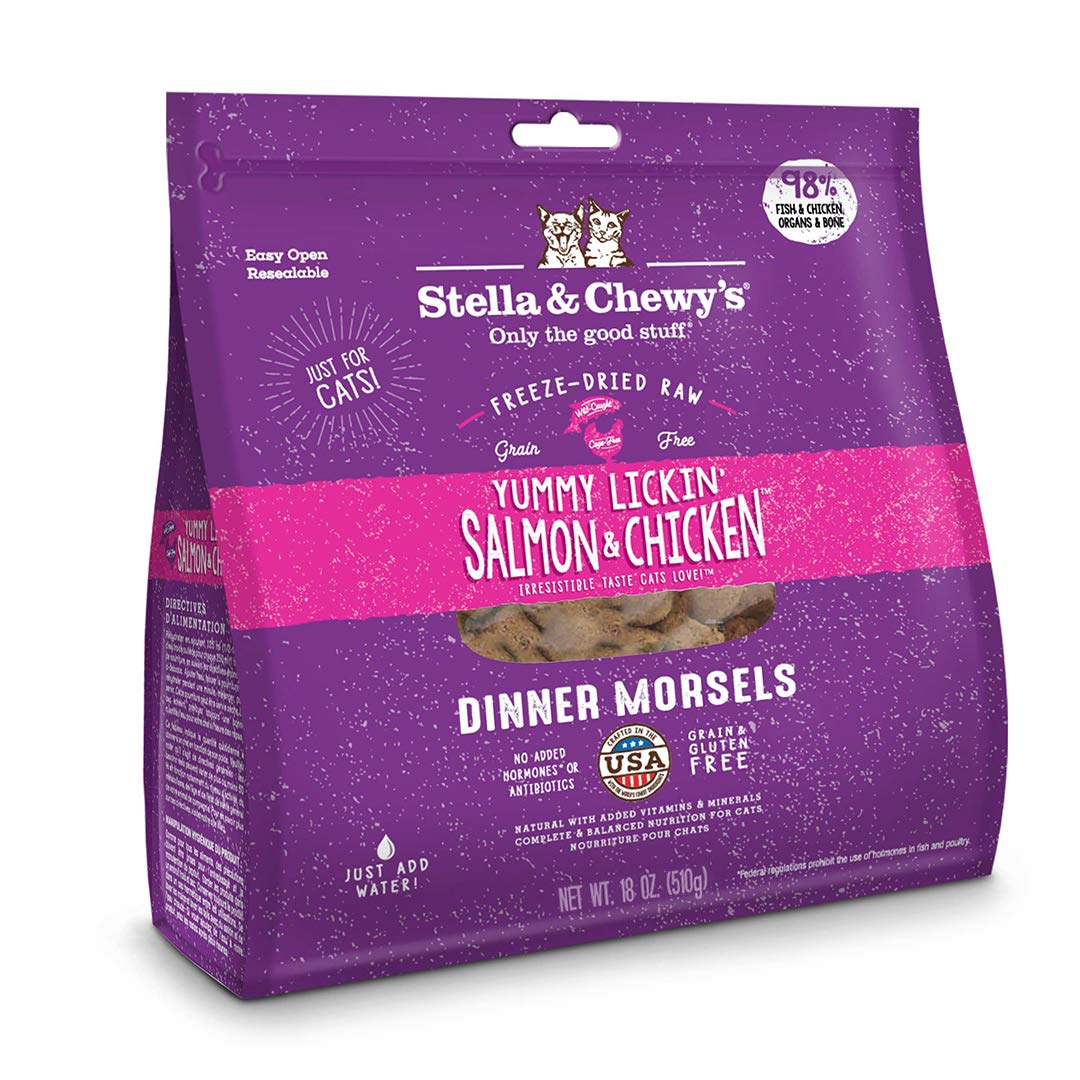 Stella & Chewy's Salmon & Chicken Dinner Morsels Freeze-Dried Cat Food, 18 oz.
