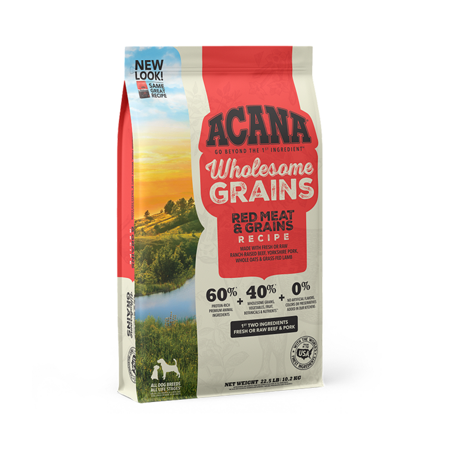 Acana Red Meat & Grains Dry Dog Food, 22.5 lbs Bag