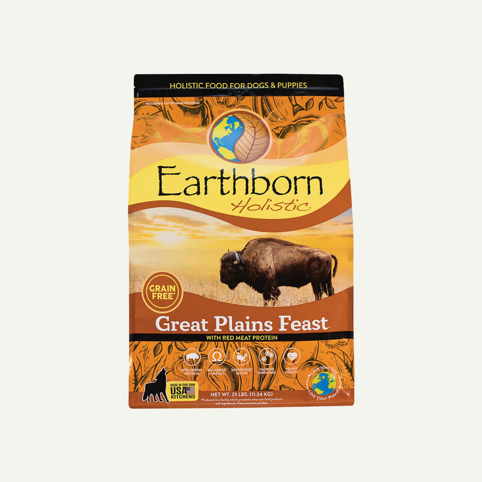 Earthborn Holistic Great Plains Bison Dry Dog Food, 25 lbs.