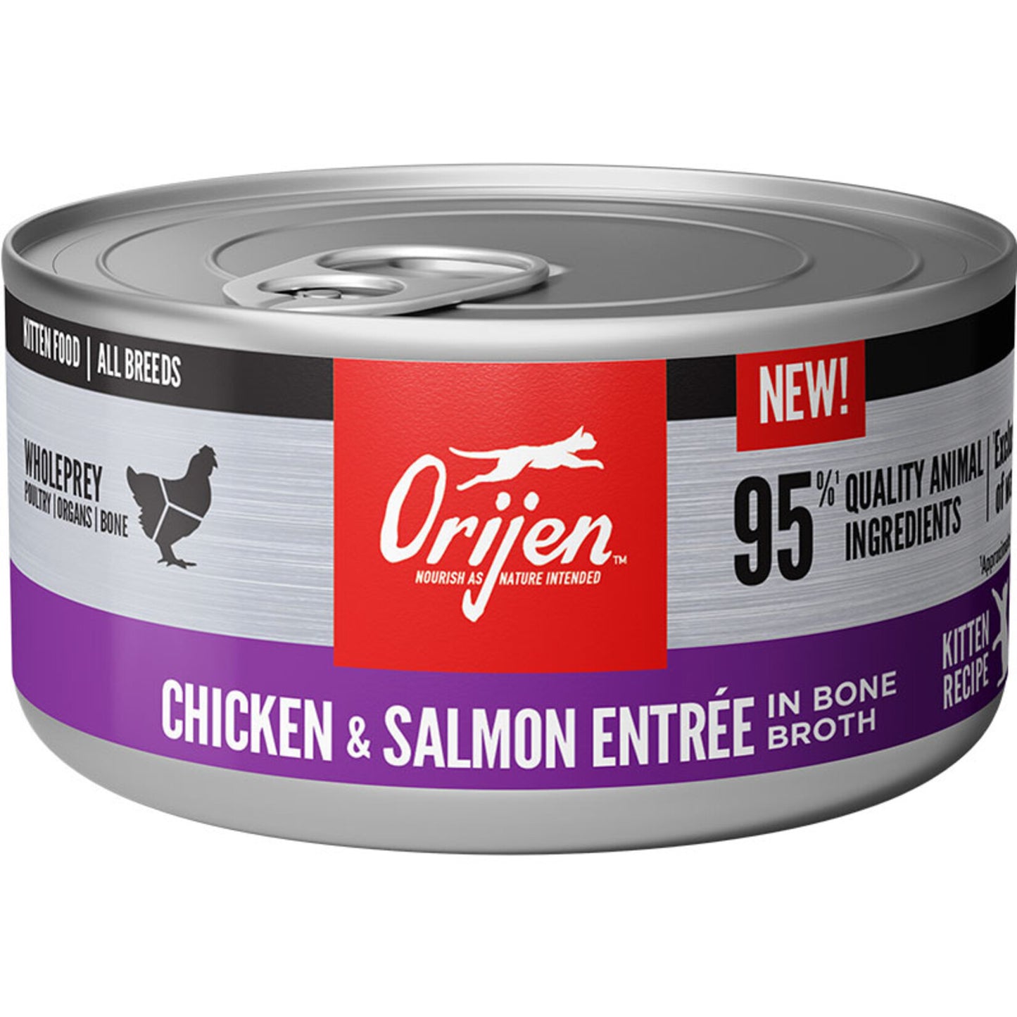 Orijen Chicken & Salmon Entree in Bone Broth Wet Kitten Food, 3 oz.