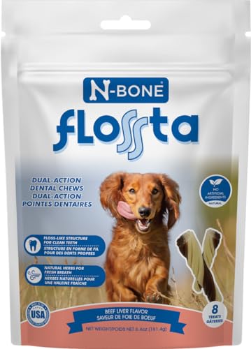 N-Bone Flossta Beef Liver Dental Dog Treats, 6.4 oz.