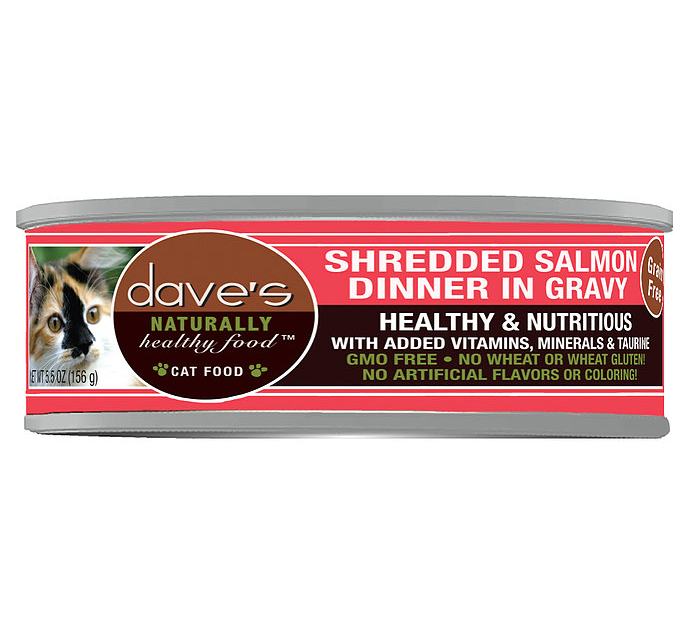 Dave's Pet Food Shredded Salmon Wet Cat Food, 5.5 oz.