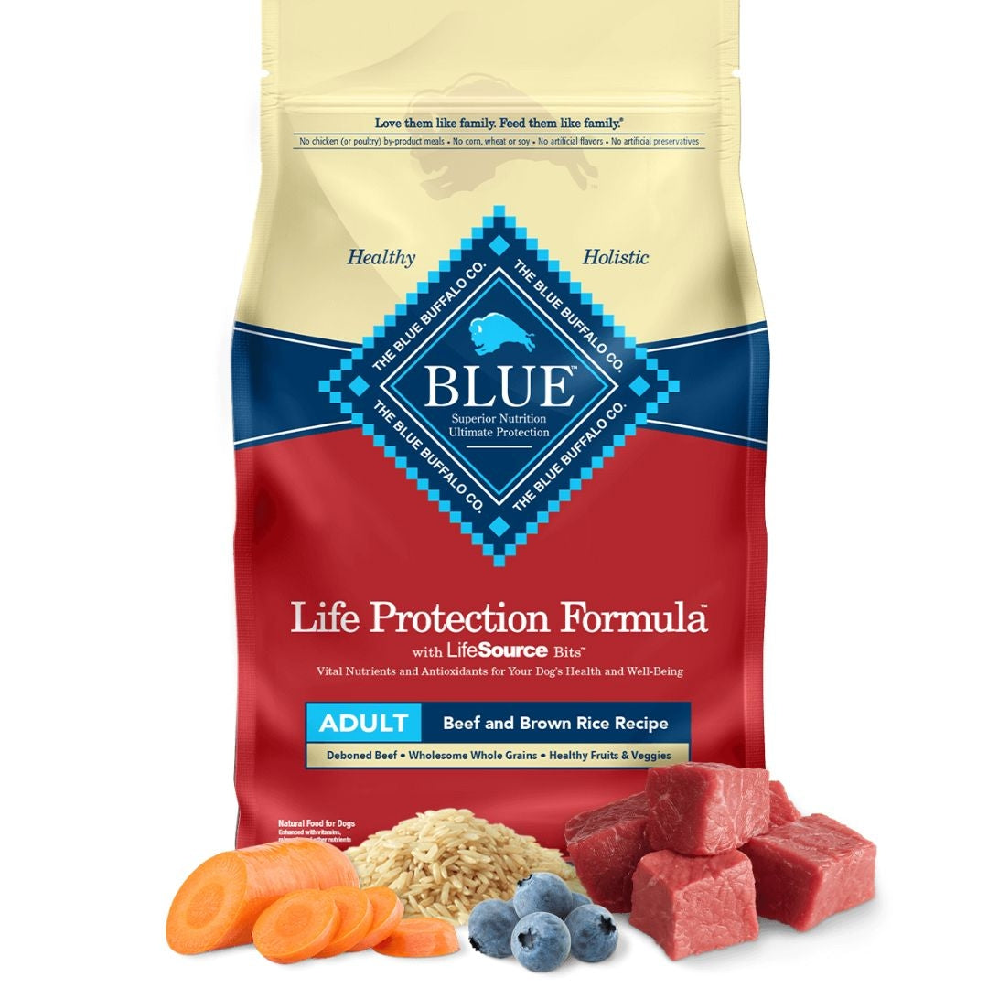 Blue Buffalo Beef & Brown Rice Dry Dog Food, 5 lbs.