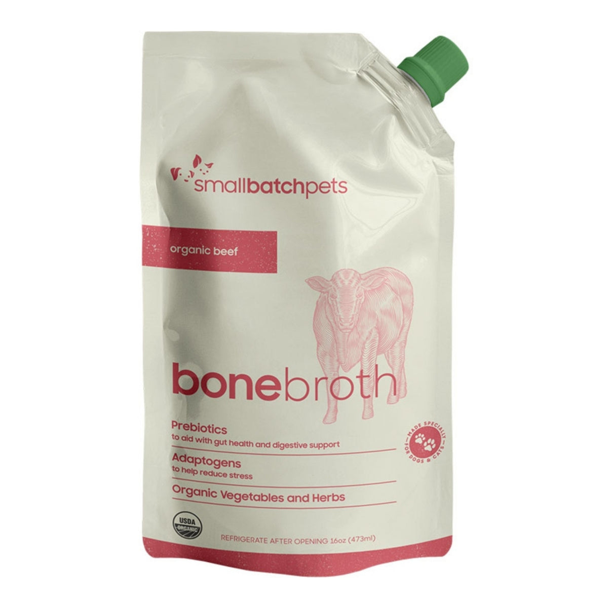 Smallbatch Organic Beef Bone Broth for Dogs & Cats, 16 oz.
