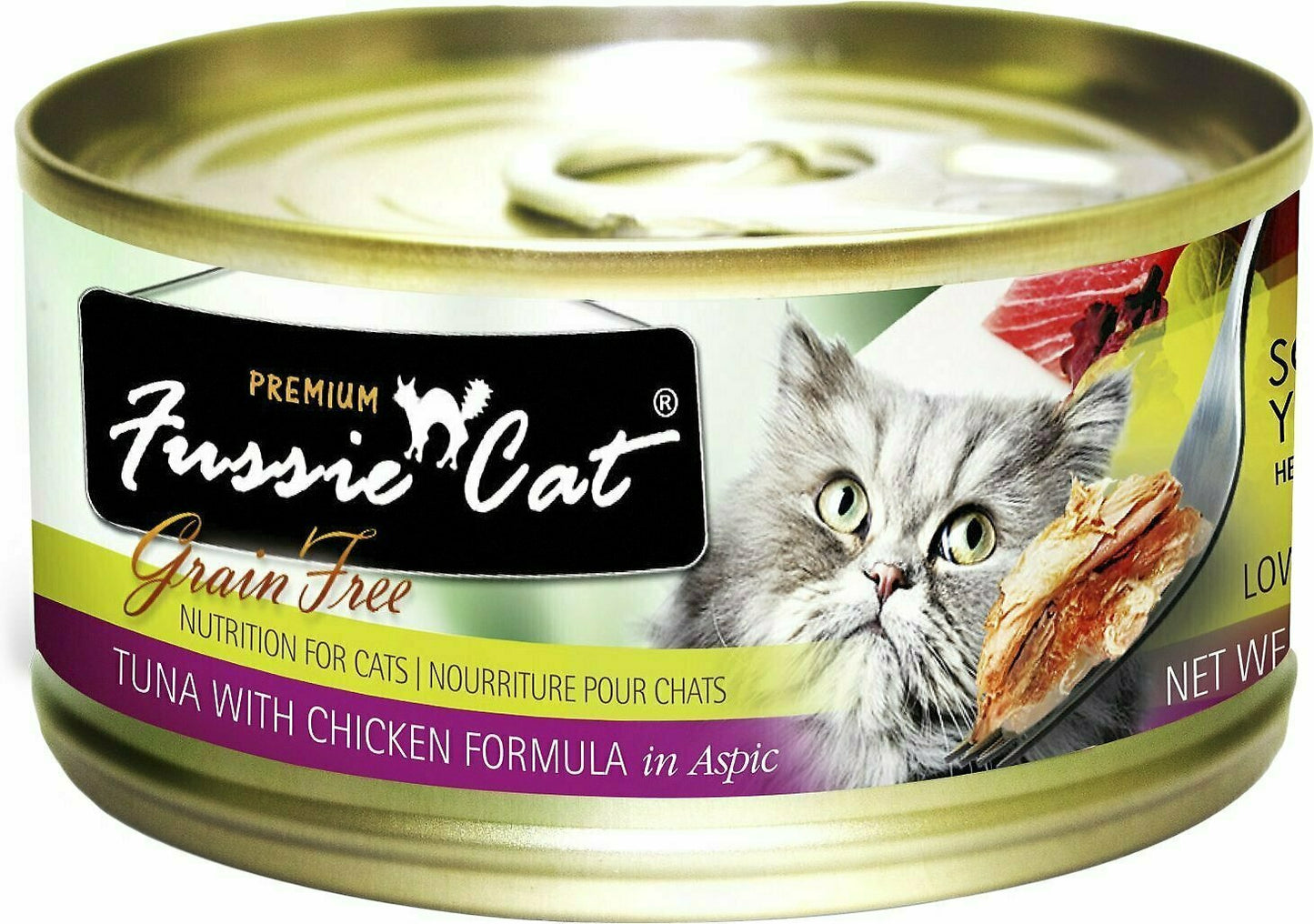 Fussie Cat Premium Tuna with Chicken Canned Cat Food, 2.8 oz.