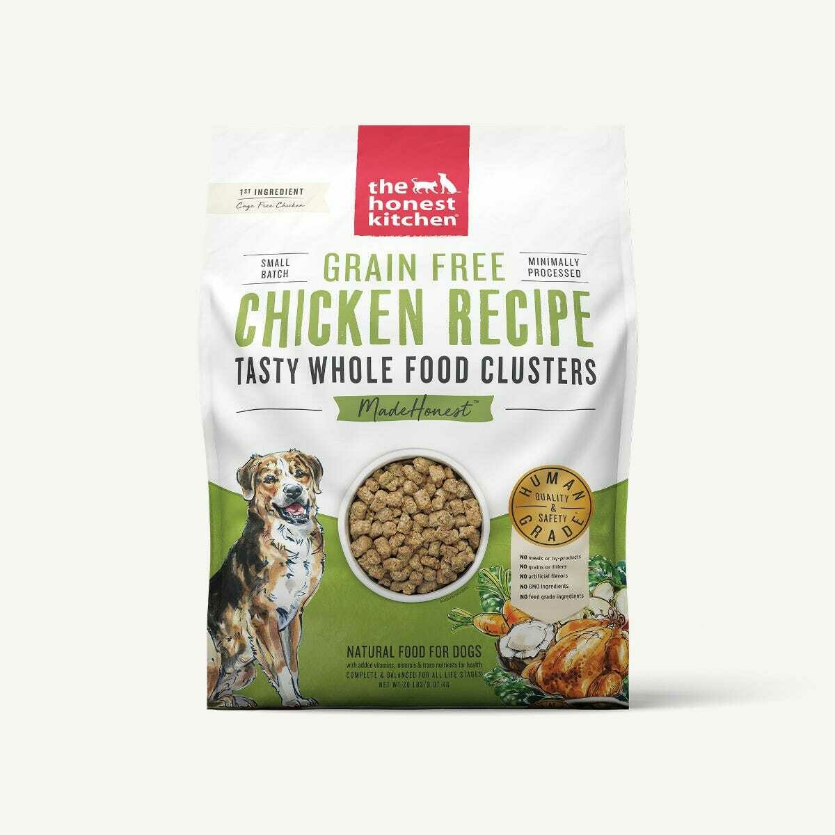 The Honest Kitchen Whole Food Clusters Grain Free Chicken Dry Dog Food, 20 lbs Bag