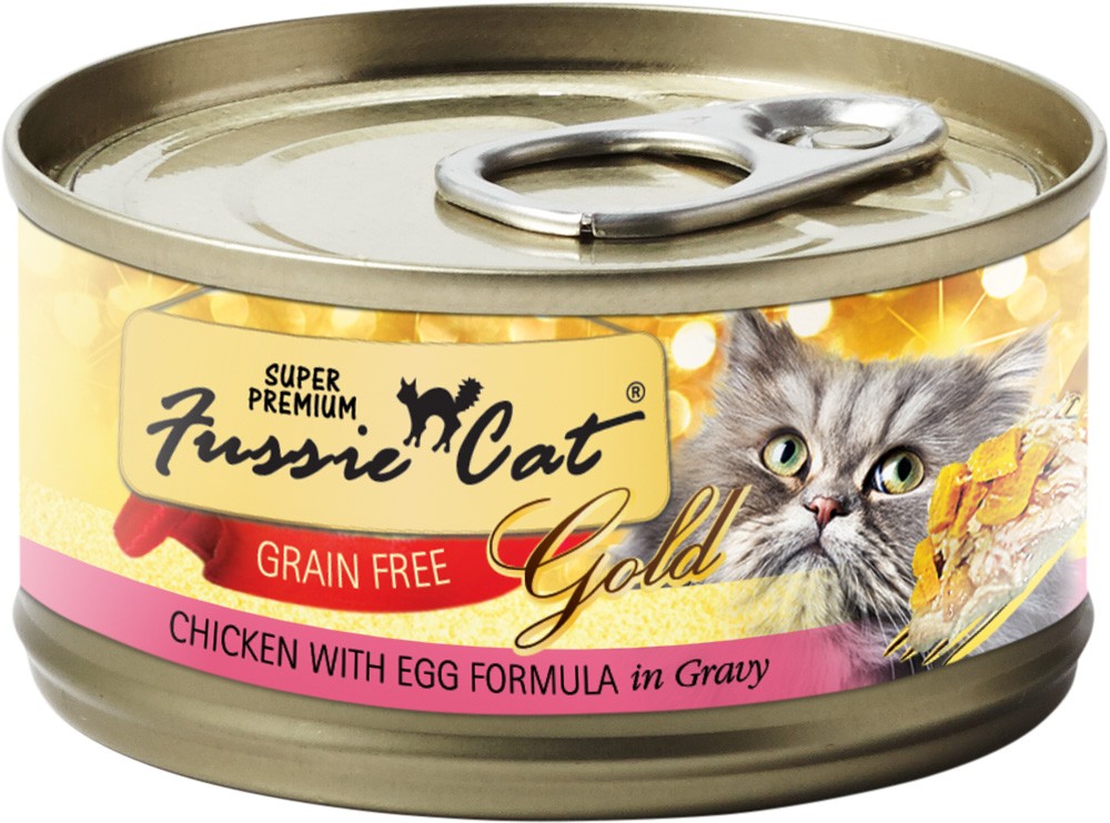 Fussie Cat Super Premium Chicken with Egg in Gravy Canned Cat Food, 2.9 oz.
