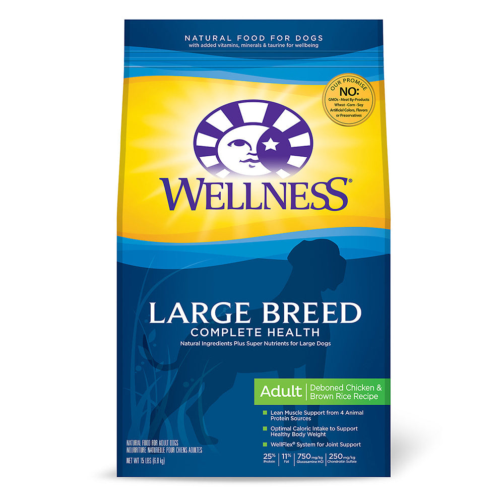 Wellness Large Breed Chicken & Rice Dry Dog Food, 30 lbs.