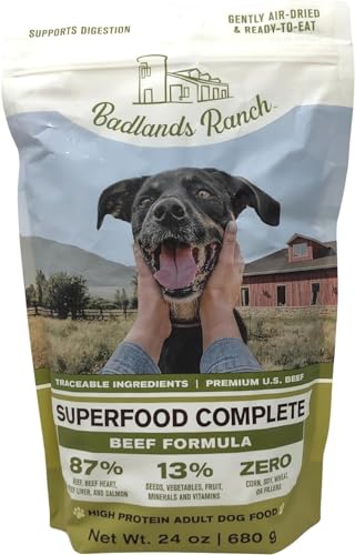 Badlands Ranch Superfood Complete Beef Dog Food, 24 oz