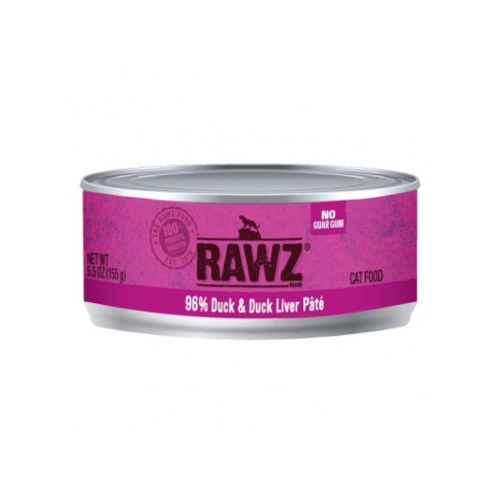 Rawz 96% Duck & Duck Liver Pate Wet Cat Food, 5.5 oz.