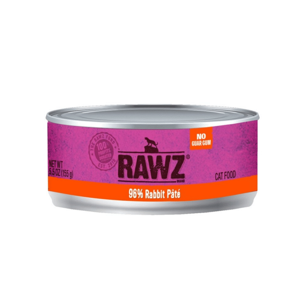 Rawz 96% Rabbit Pate Wet Cat Food, 5.5 oz.