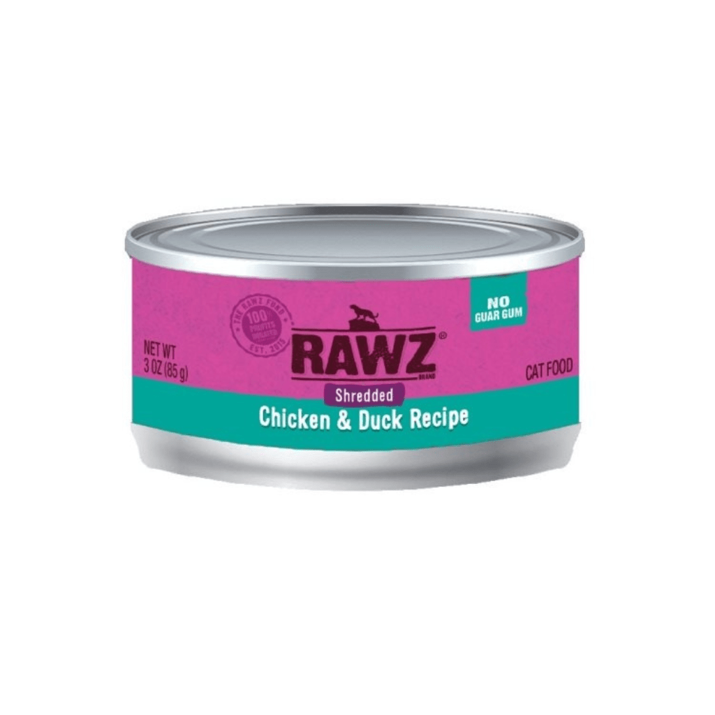 Rawz Shredded Chicken & Duck Canned Cat Food, 5.5 oz.