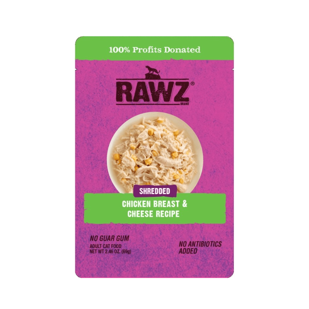 Rawz Shredded Chicken Breast & Cheese Wet Cat Food Pouch, 2.5 oz.