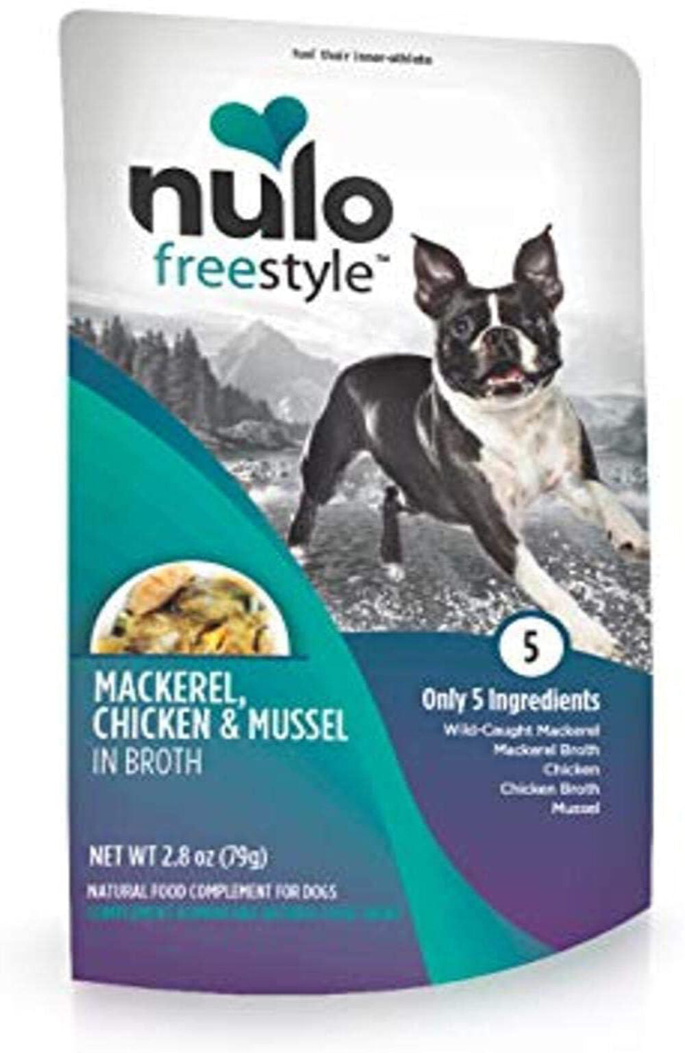Nulo FreeStyle Mackerel, Chicken & Mussel in Broth Dog Food Topper, 2.8 oz.