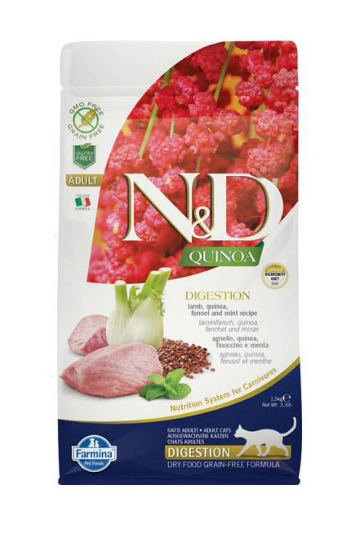 Farmina N&D Quinoa Digestion Lamb & Fennel Dry Cat Food, 3.3 lbs.
