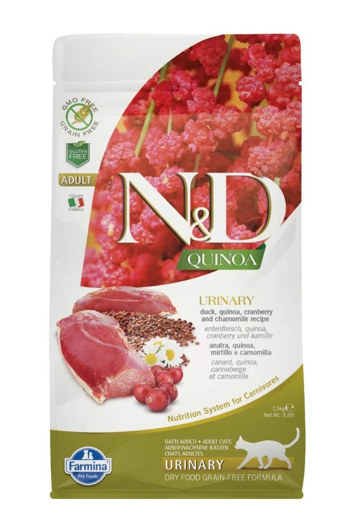 Farmina N&D Quinoa Urinary Duck Dry Cat Food, 11 lbs.