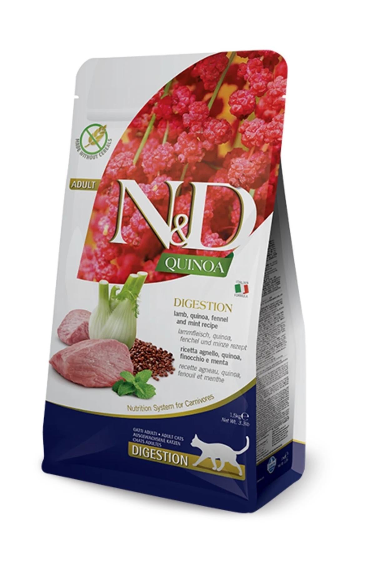 Farmina N&D Quinoa Digestion Lamb & Fennel Adult Dry Cat Food, 11 lbs.