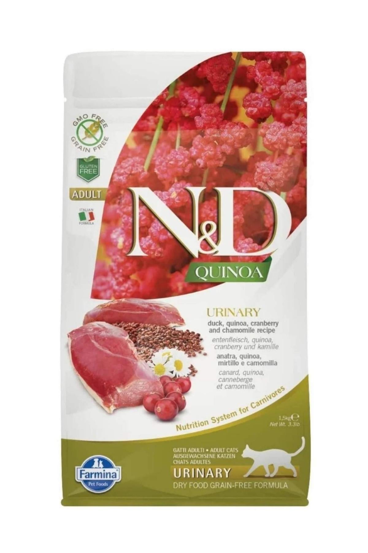 Farmina N&D Quinoa Urinary Duck Dry Cat Food, 11 lbs.
