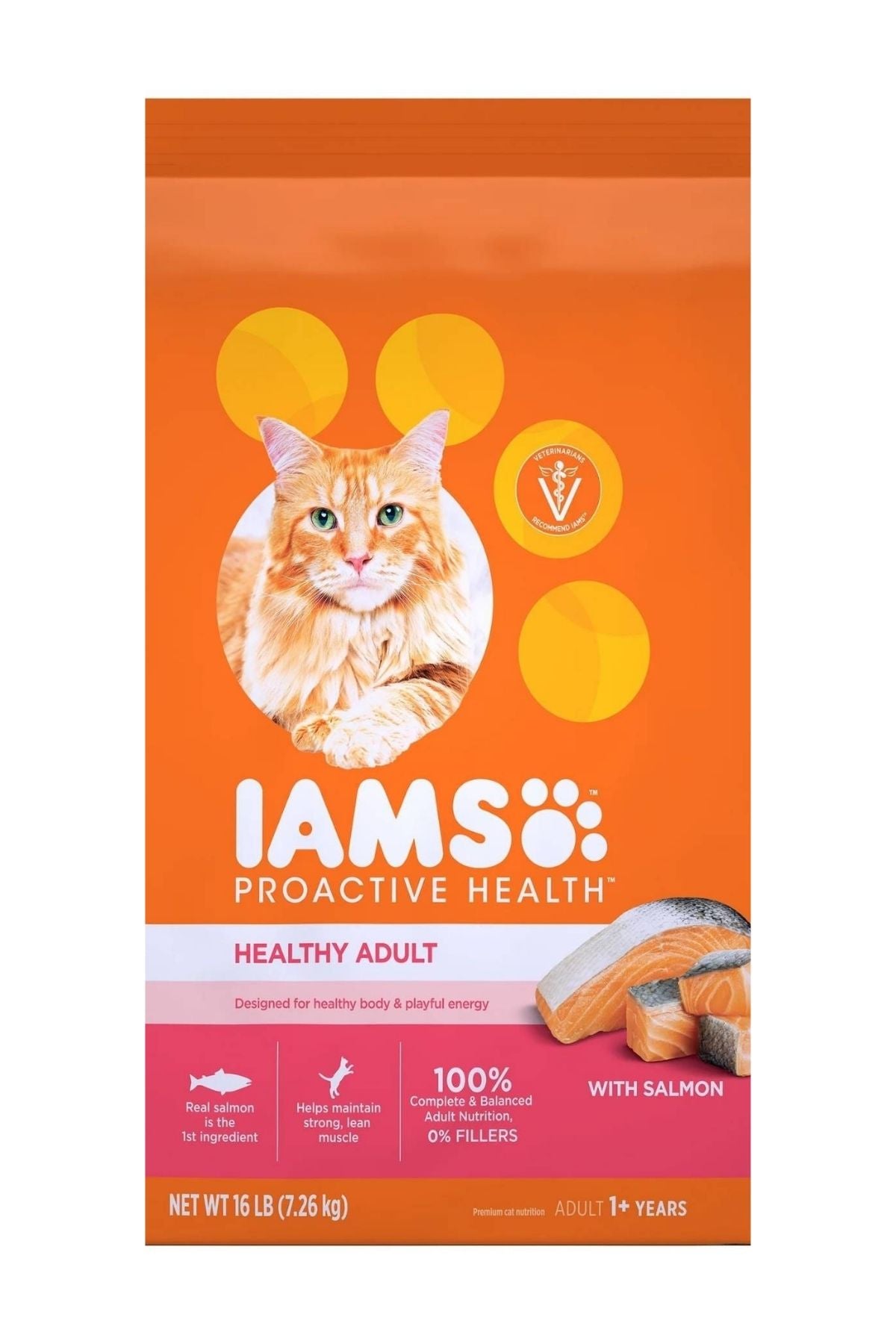 Iams Proactive Health Salmon Dry Cat Food 16 Lb Bag