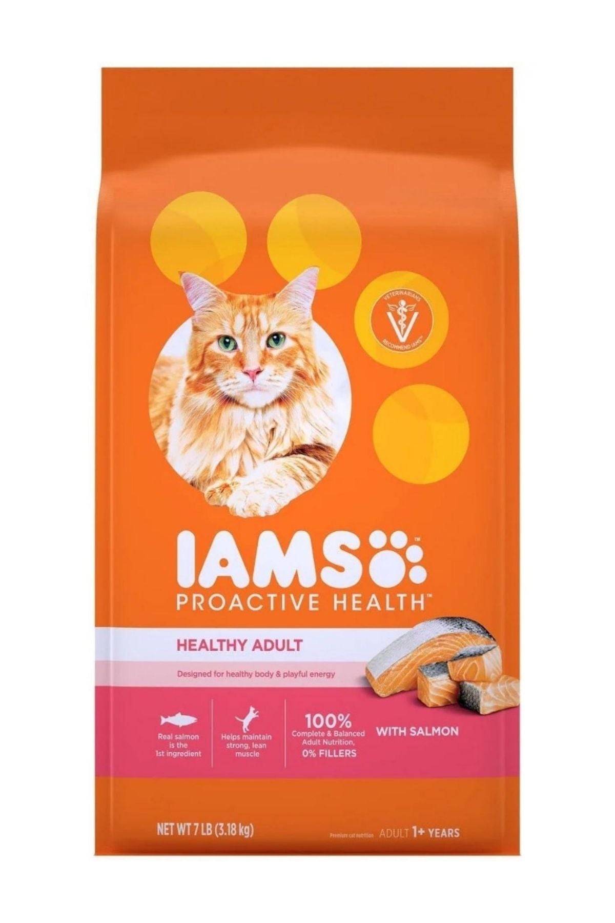 Iams Proactive Health Salmon Dry Cat Food, 7 Lb Bag
