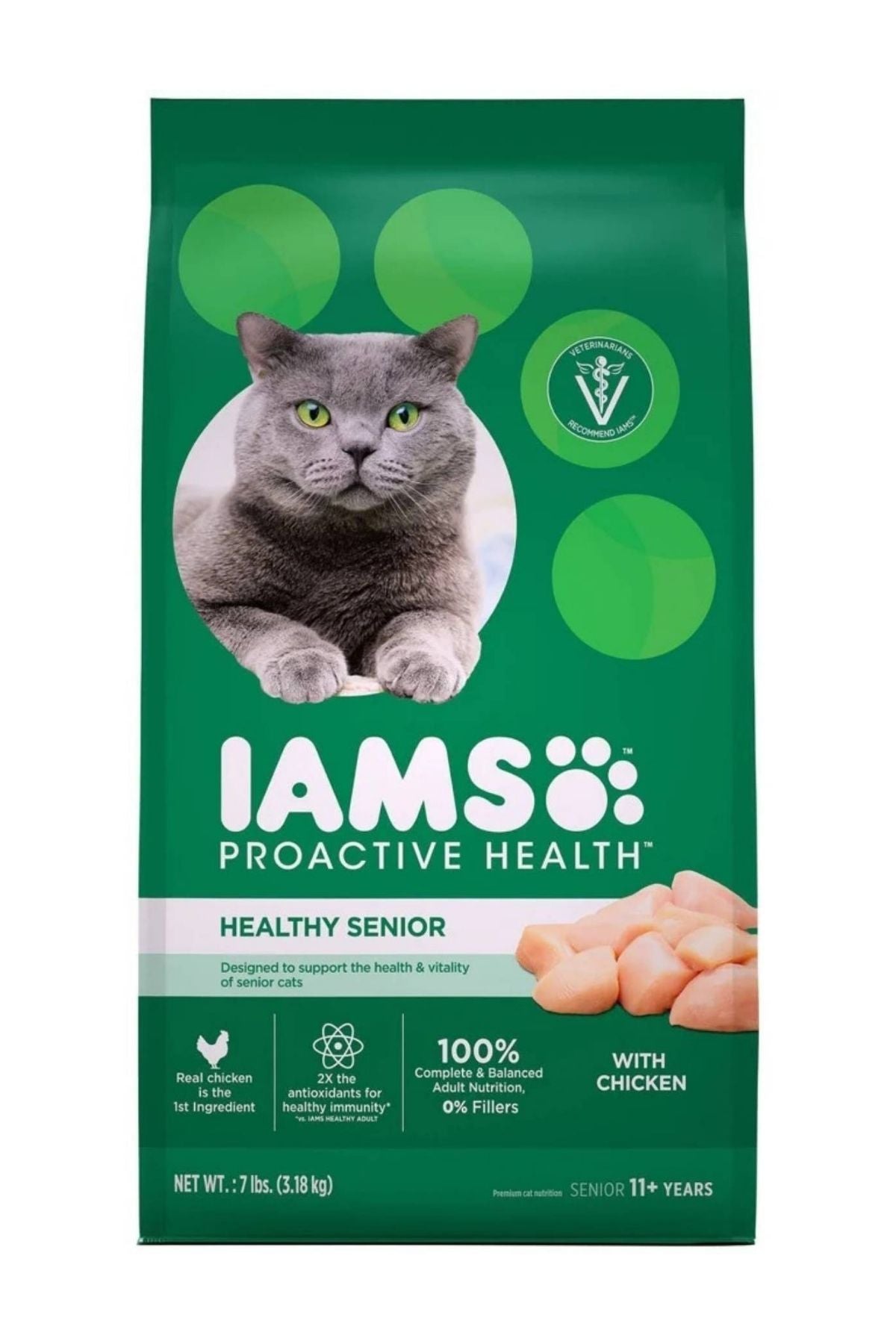 Iams Proactive Health Senior Cats Chicken Food, 7 Lb