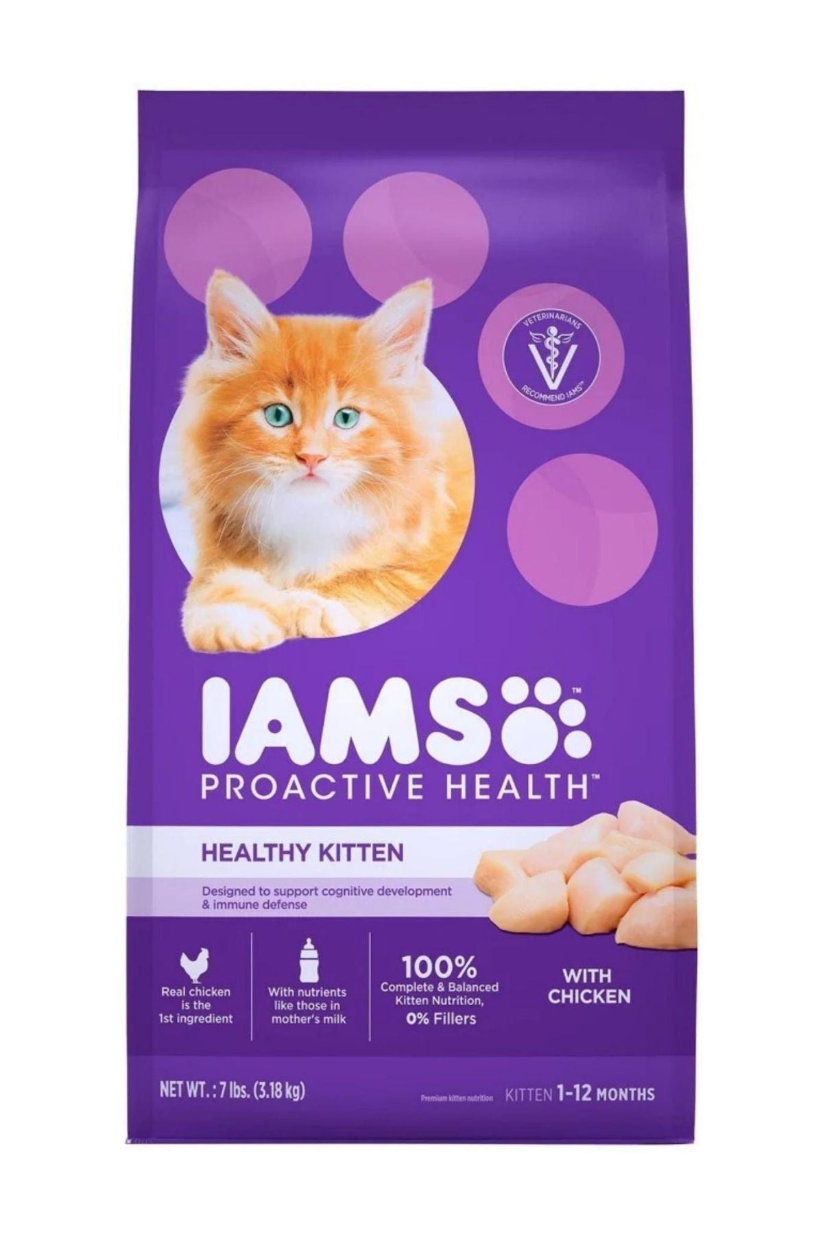 Iams Proactive Health Kitten Chicken Food, Bag 7 Lb