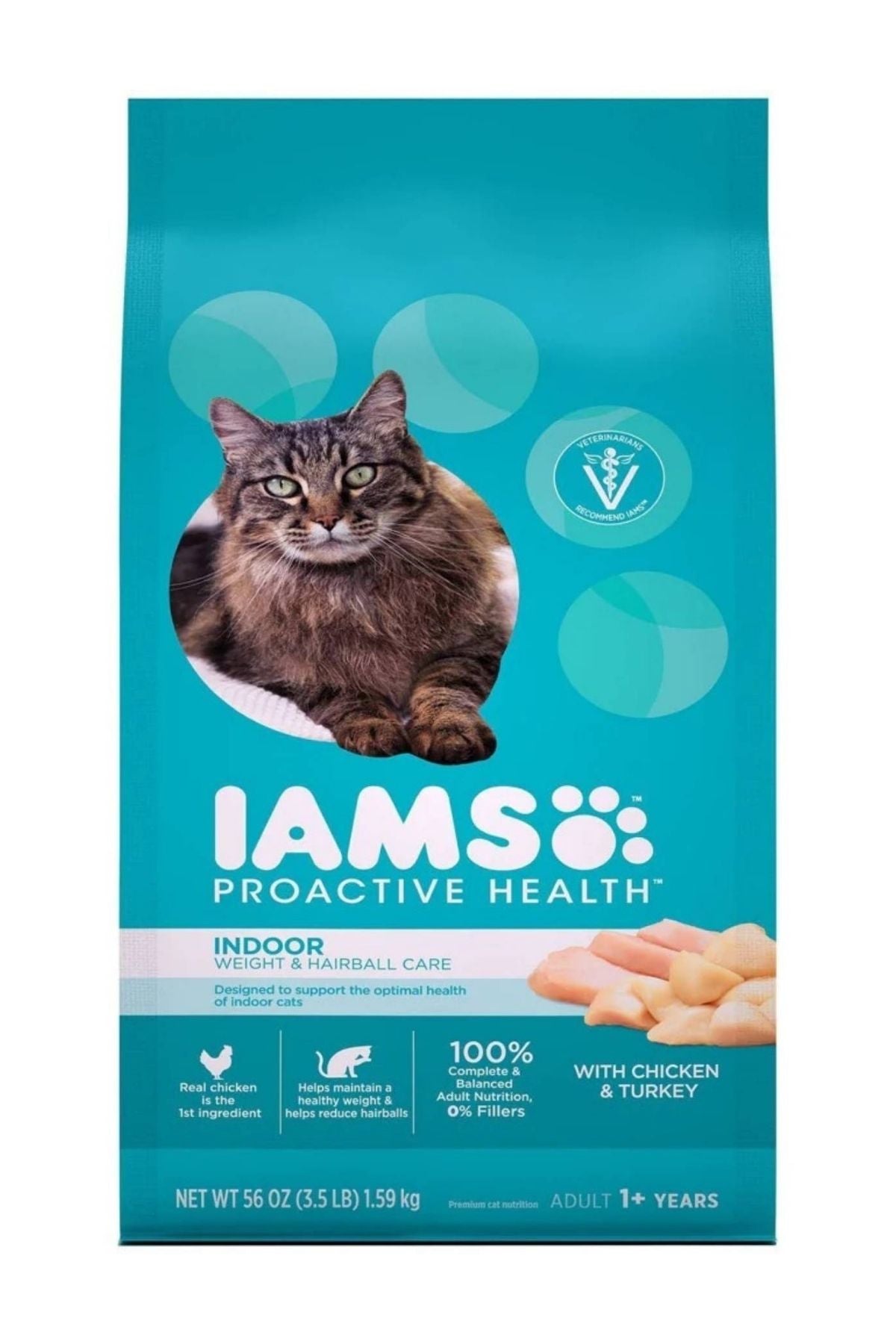Iams Indoor Weight & Hairball Control Cat Food, 3.5 lbs Can