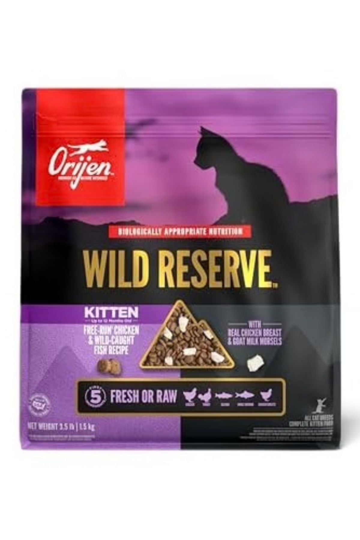 Orijen Wild Reserve Kitten Free-Run Chicken & Wild-Caught Fish Dry Cat Food, 3.5 lbs.