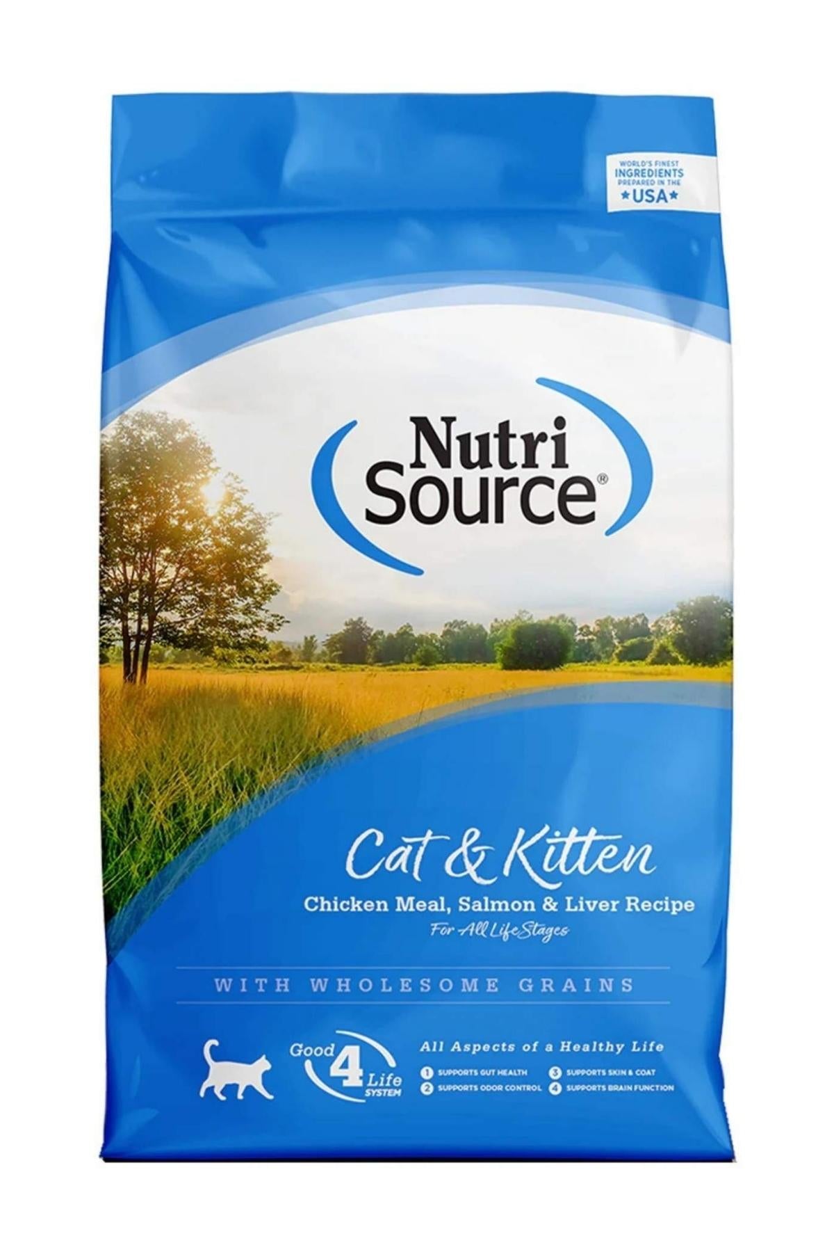 NutriSource Cat & Kitten Chicken Meal, Salmon & Liver Recipe Dry Cat Food — 4 lbs