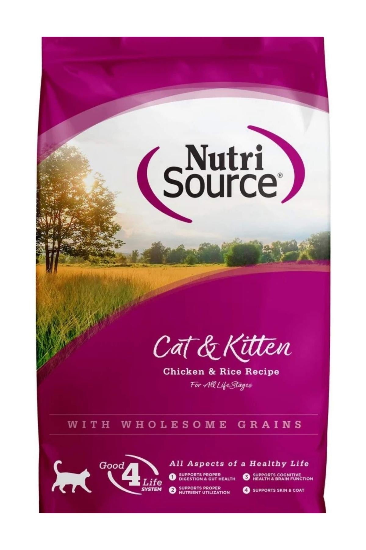 NutriSource Chicken & Rice All Stages Dry Cat Food, 4 lbs.