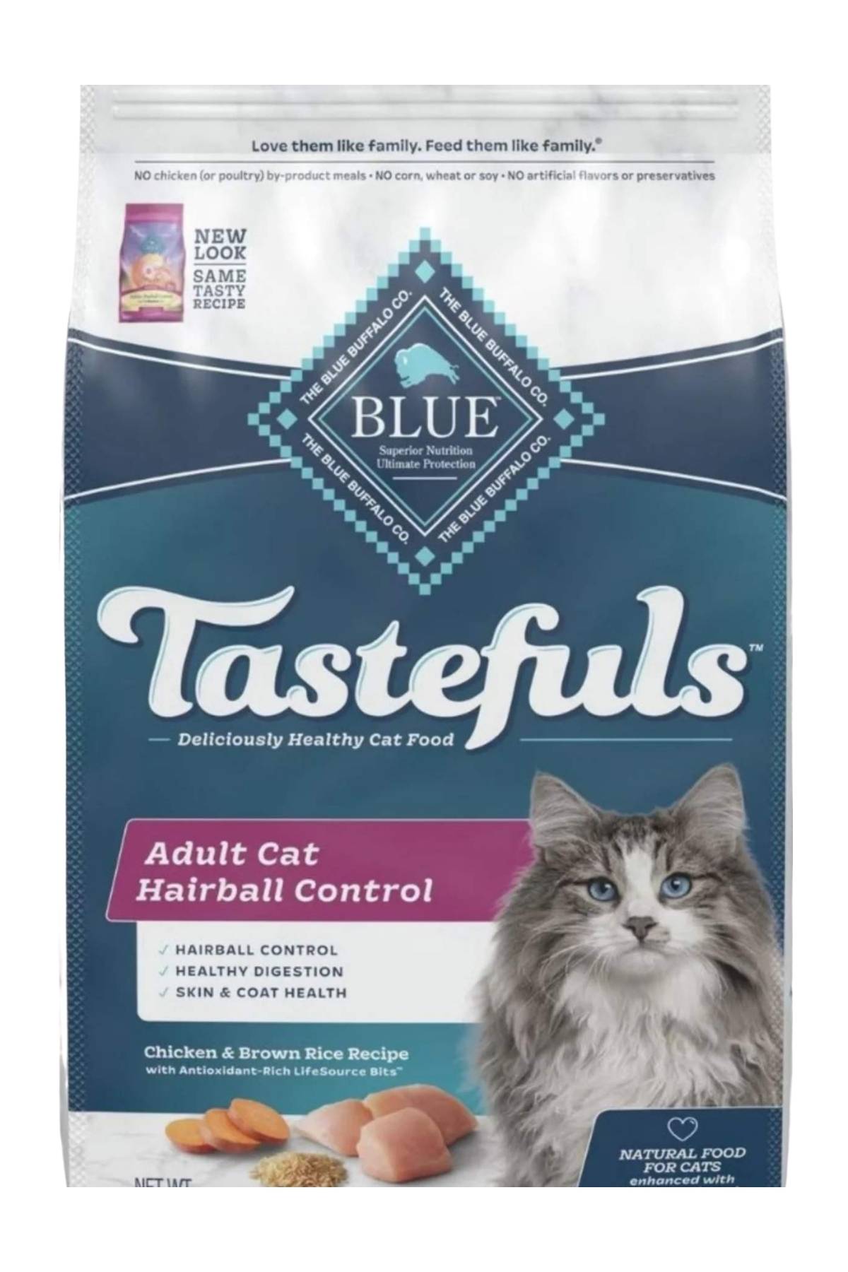 Blue Buffalo Tastefuls Hairball Control Chicken Dry Cat Food, 15 lbs.