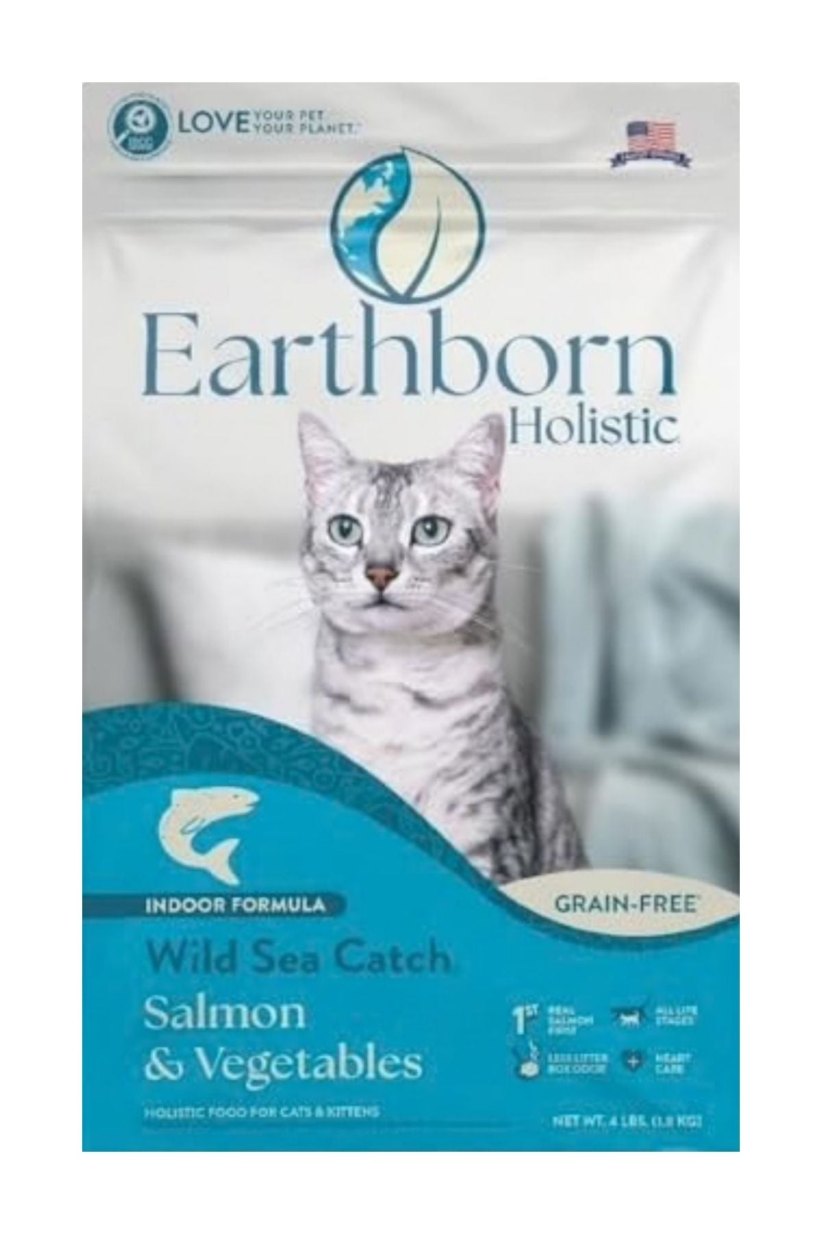 Earthborn Holistic Wild Sea Catch Grain-Free Dry Cat Food, 4 lbs.