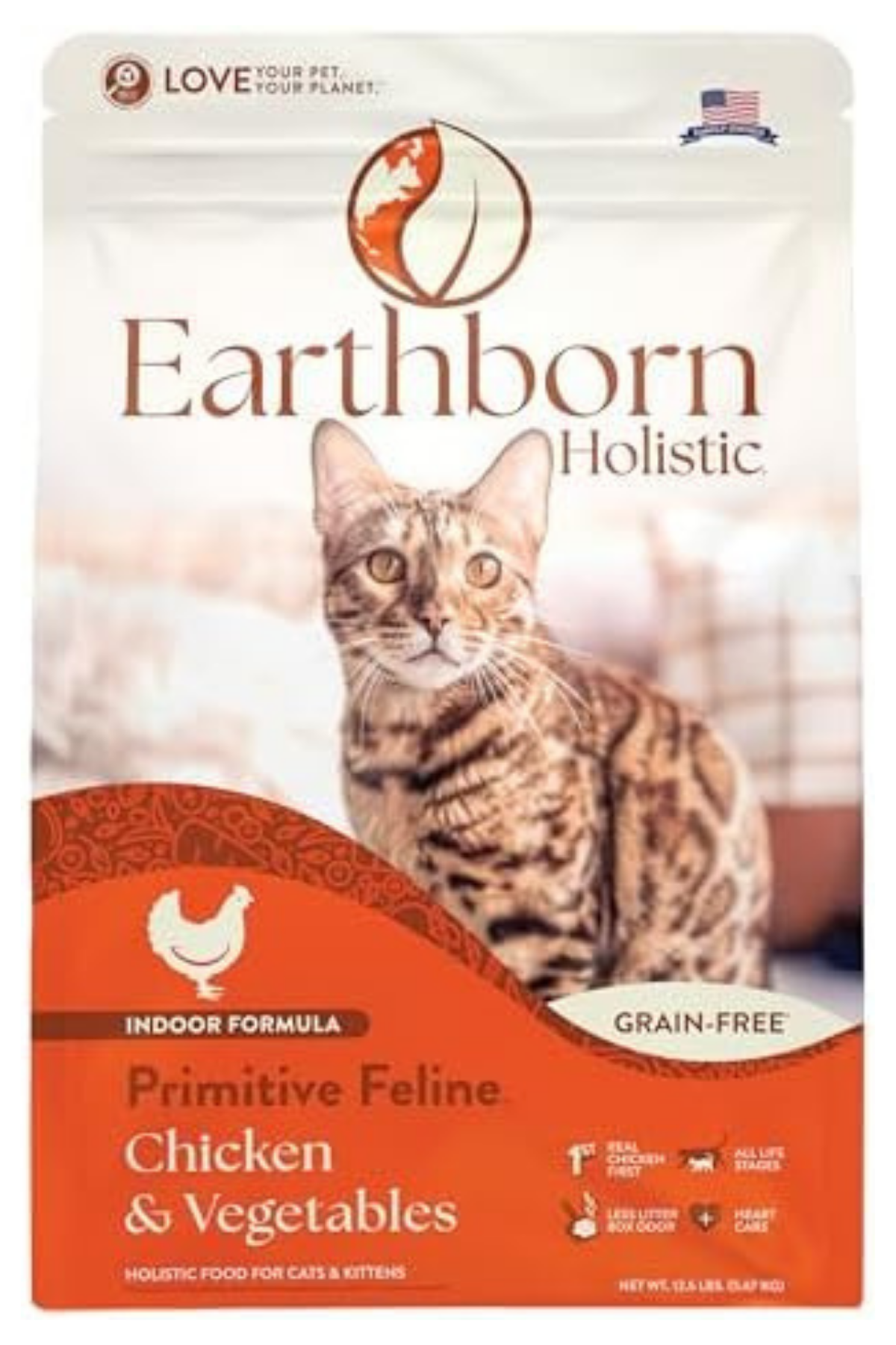 Earthborn Holistic Primitive Feline Grain-Free Natural Cat & Kitten Dry Food, 12.5 lbs.