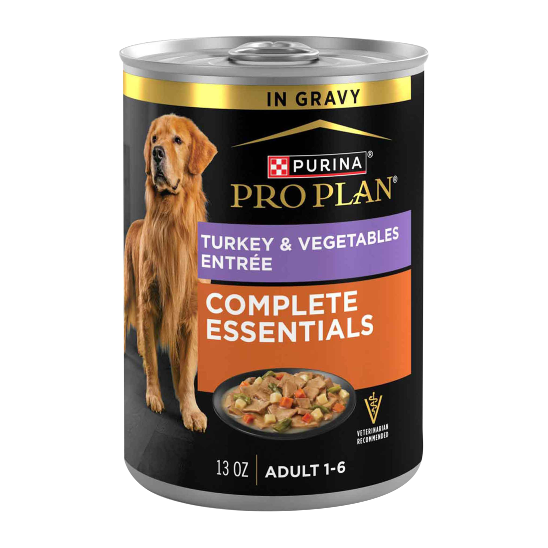 Purina Pro Plan Complete Essentials Turkey & Vegetables Entree in Gravy Wet Dog Food, 13 oz.