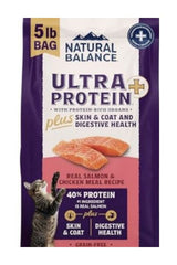Natural Balance Ultra Protein Skin, Coat & Digestive Health Salmon & Chicken Meal Dry Cat Food, 5 lbs.