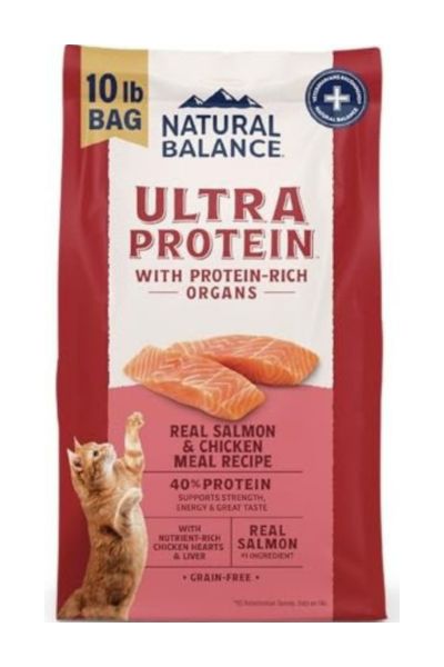 Natural Balance Ultra Protein Salmon & Chicken Meal Dry Cat Food, 10 lbs.