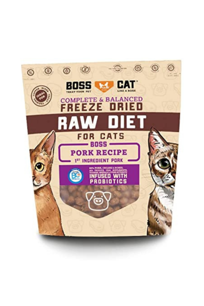 Boss Dog Freeze-Dried Raw Pork Diet for Cats, 9 oz.