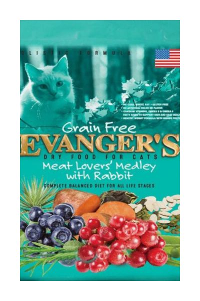Evanger's Meat Lover's Medley Rabbit Flavor Dry Cat Food, 4.4 lbs.