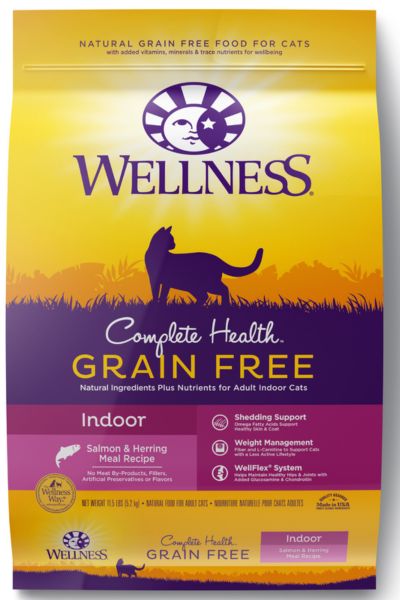 Wellness Complete Health Grain-Free Salmon & Herring Indoor Dry Cat Food, 11.5 lbs.