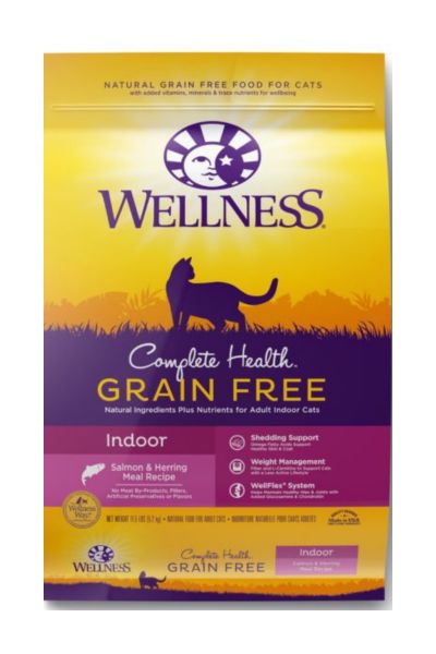Wellness Complete Health Grain-Free Salmon & Herring Indoor Dry Cat Food, 11.5 lbs.