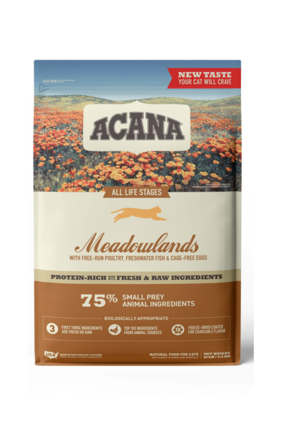 Acana Meadowlands Chicken, Turkey & Fish Dry Cat Food, 4 lbs.