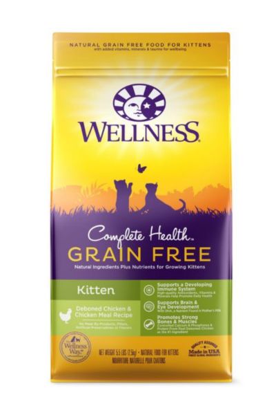 Wellness Complete Health Grain-Free Chicken & Chicken Recipe Dry Kitten Food, 5.5 lbs.