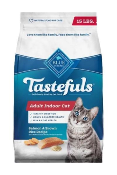 Blue Buffalo Tastefuls Indoor Salmon & Brown Rice Adult Dry Cat Food, 15 lbs.