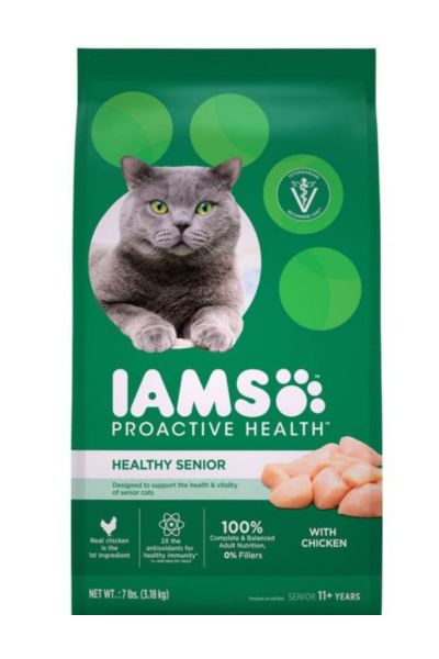 Iams ProActive Health Chicken Dry Cat Food for Senior Cats, 16 lbs.