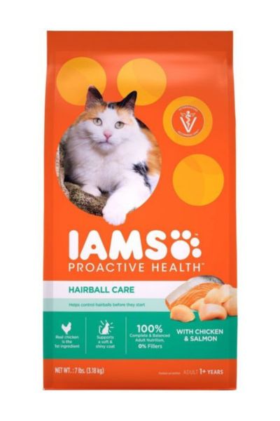 Iams ProActive Health Hairball Care Chicken & Salmon Adult Dry Cat Food, 3.5 lbs.